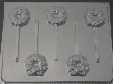 209 Wreath Chocolate or Hard Candy Lollipop Mold
